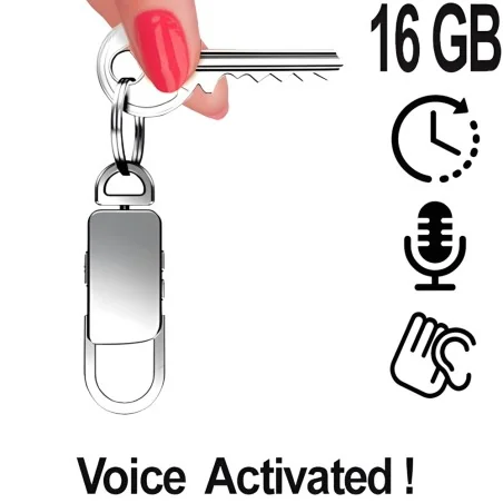 Schlüsselanhänger Recorder ,VAS, 16GB – Diskrete Sprachrecorder – Ansicht 1