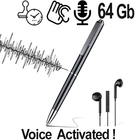 Kugelschreiber SPY-Recorder, VAS, 64GB – Diskrete Sprachrecorder – Ansicht 1