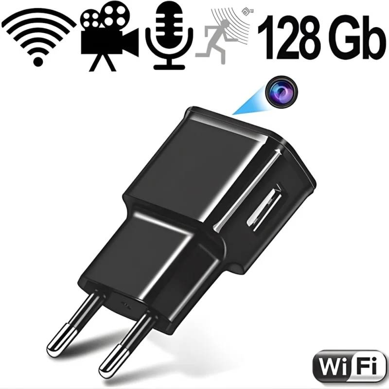 IP-HD SpyCam im USB-Netzteil, 128 Gb
