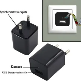 WIFI HD-SpyCam im Mini-USB-Netzteil, 128 Gb