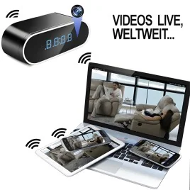 IP-LAN HD-Spycam im Wecker, 128Gb – Spionage Video-Minikameras – Ansicht 4