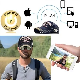 WIFI-HD SpyCam getarnt im Baseball Cap – Spionage Video-Minikameras – Ansicht 3