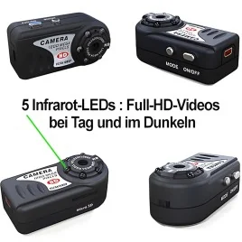 HD Mini-Spionagekamera mit IR-Nachtsicht – Spionage Video-Minikameras – Ansicht 3
