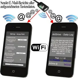 WiFi-LAN USB-Kabel Keylogger, 16 Gb – PC-Überwachung & Social Media – Ansicht 4