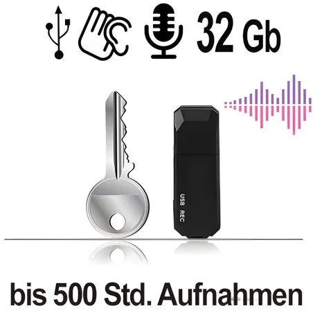 USB-Audiorecorder, 32GB – Diskrete Sprachrecorder – Ansicht 1