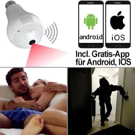 WIFI HD-SpyCam in LED-Lampe – Spionage Video-Minikameras – Ansicht 3