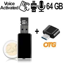 USB VoiceRecorder, 64GB, bis 752 Std., VAS, OTG – Diskrete Sprachrecorder – Ansicht 5