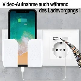 IP-HD-Spycam in Wandsteckdose, 2xUSB – Spionage Video-Minikameras – Ansicht 3
