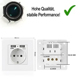 IP-HD-Spycam in Wandsteckdose, 2xUSB – Spionage Video-Minikameras – Ansicht 4