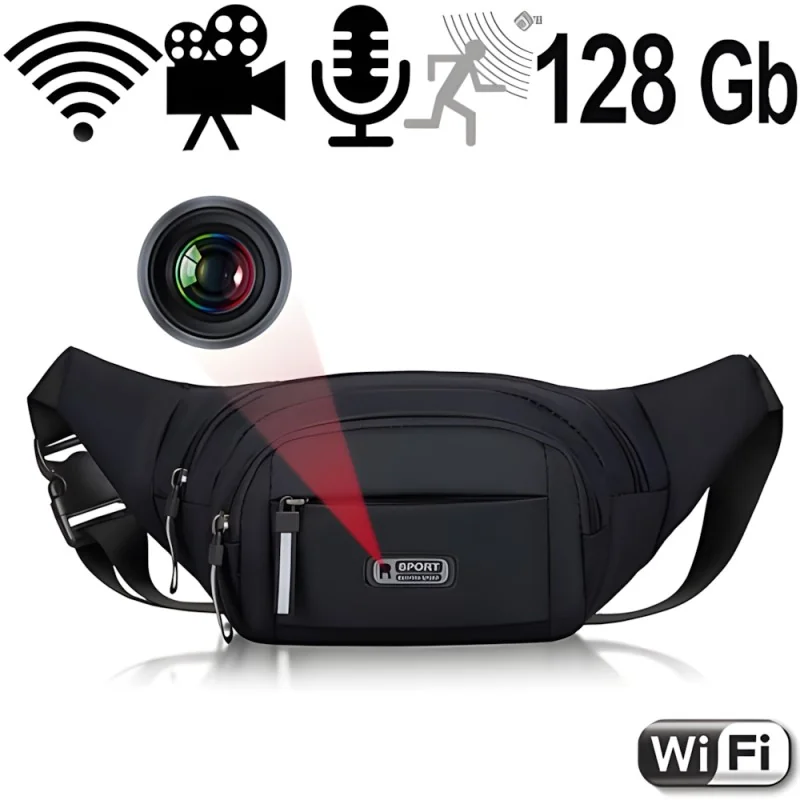 IP-HD-SpyCam in Gürteltasche, 128 Gb