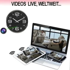 IP-Full-HD Spy-Cam in Wanduhr, 128 GB – Spionage Video-Minikameras – Ansicht 4