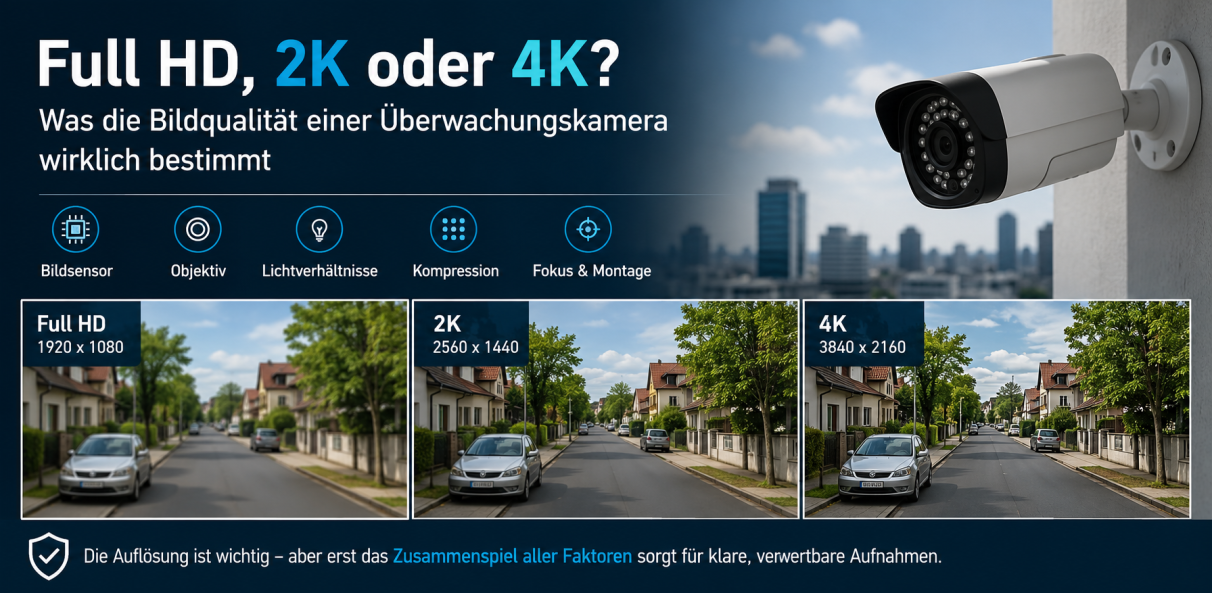 Full HD, 2K oder 4K? Was die Bildqualität einer Überwachungskamera wirklich bestimmt